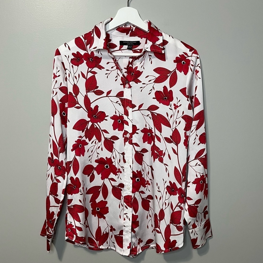Banana Republic Dillon Shirt Long Sleeve Button Down Floral Print